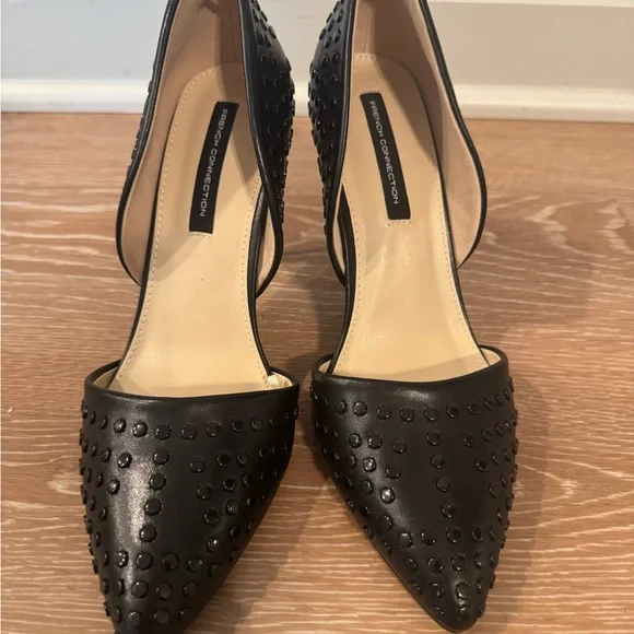 French Connection Black Studded Women's Heels - Picture 2 of 5